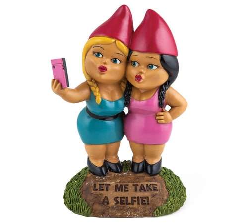 Selfie Sisters Garden Gnomes