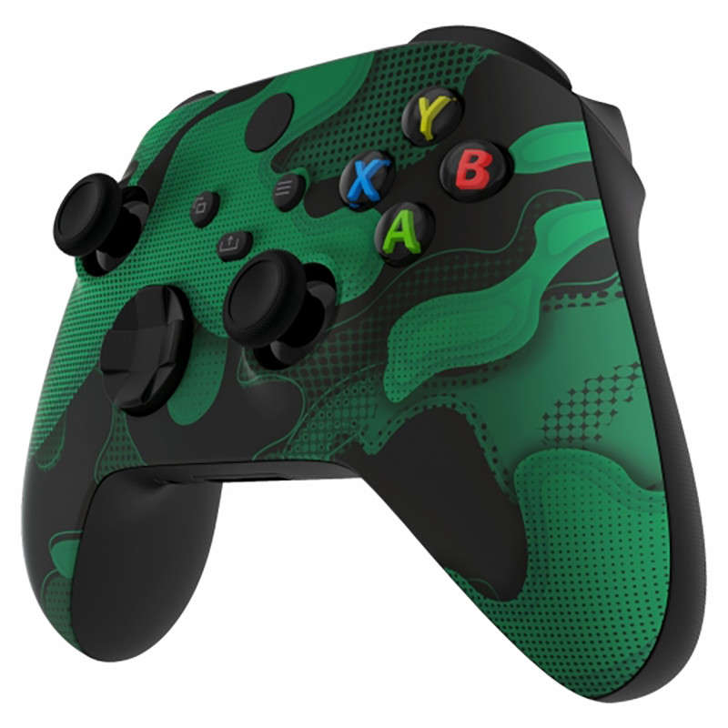 XBOX SERIES S/X Controller Front Faceplate Green Black Camouflage