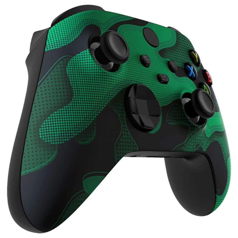 XBOX SERIES S/X Controller Front Faceplate Green Black Camouflage