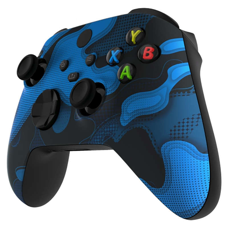 XBOX SERIES S/X Controller Front Faceplate Blue Black Camouflage