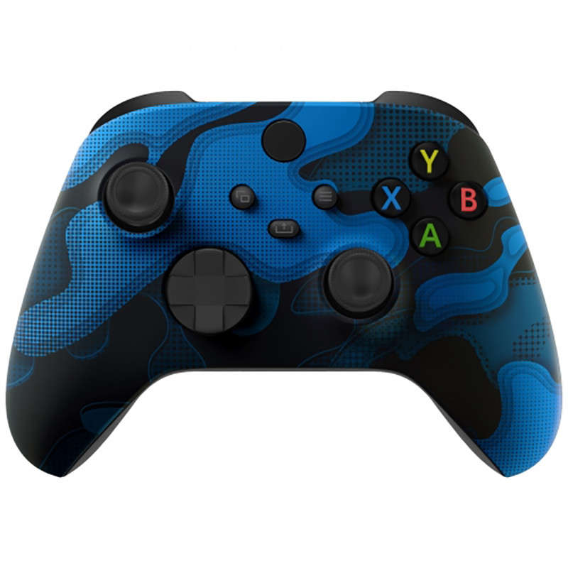 XBOX SERIES S/X Controller Front Faceplate Blue Black Camouflage