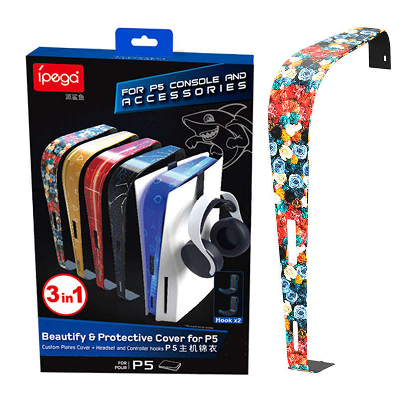 PS5 Ipega Decorative Faceplate With Controller / Headset Hooks - Flower