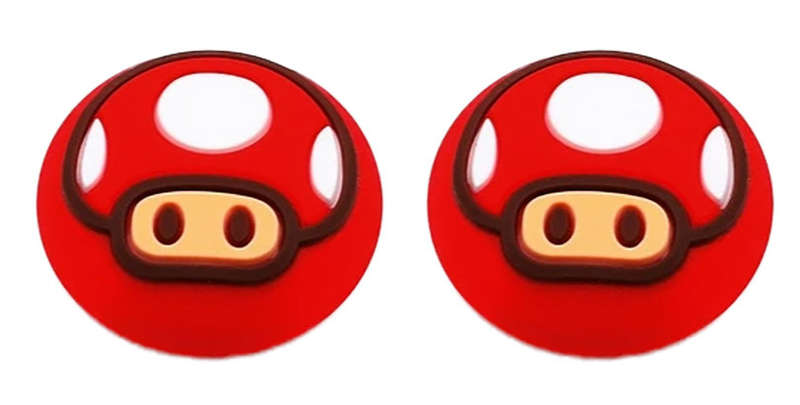 PS5 Dualsense Ccontroller Thumbcaps Red AND Blue Toad Set