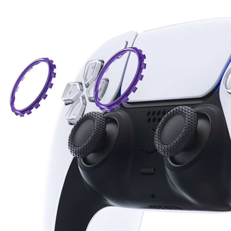 PS5 Dualsense Controller Accent Rings Solid Unpainted Dark Purple