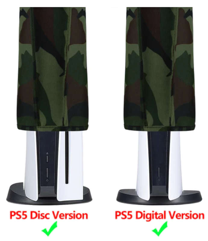 PS5 Dust Cover Nylon for Digital Edition and Ultra HD Consoles Forest Camouflague