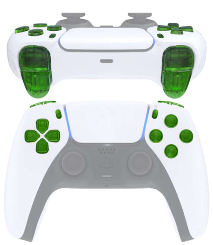 PS5 Dualsense Controller Full Button Set Clear Green BDM-020