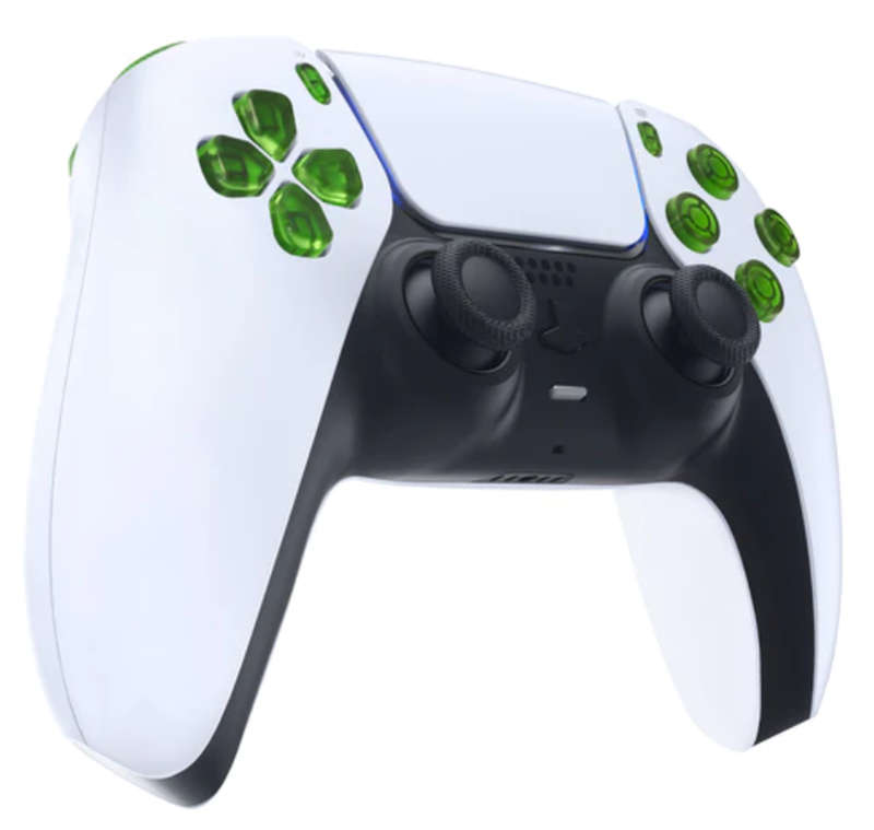 PS5 Dualsense Controller Full Button Set Clear Green BDM-020