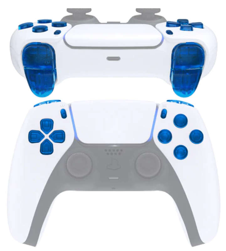 PS5 Dualsense Controller Full Button Set Clear Blue BDM-020
