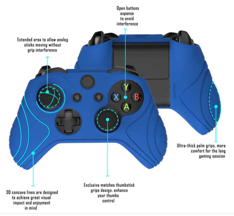Xbox One S Controller Silicon Ergonomic Skin Samurai Edition Deep Blue