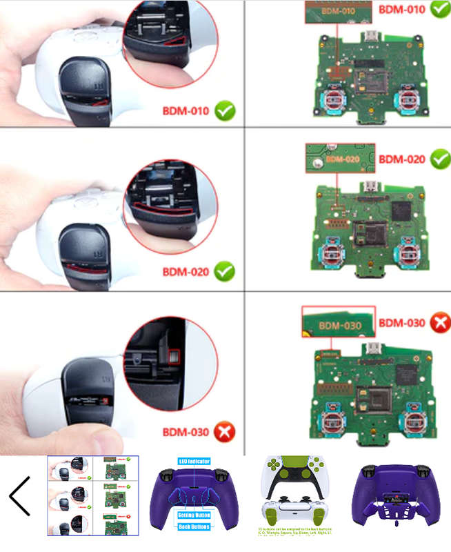 Ps5 Dualsense Controller 4x Back Button Mod Kit Rise4 Rubberized Galactic Purple