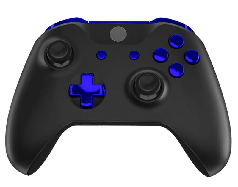 Xbox One S Full Button Set Glossy Chrome Blue
