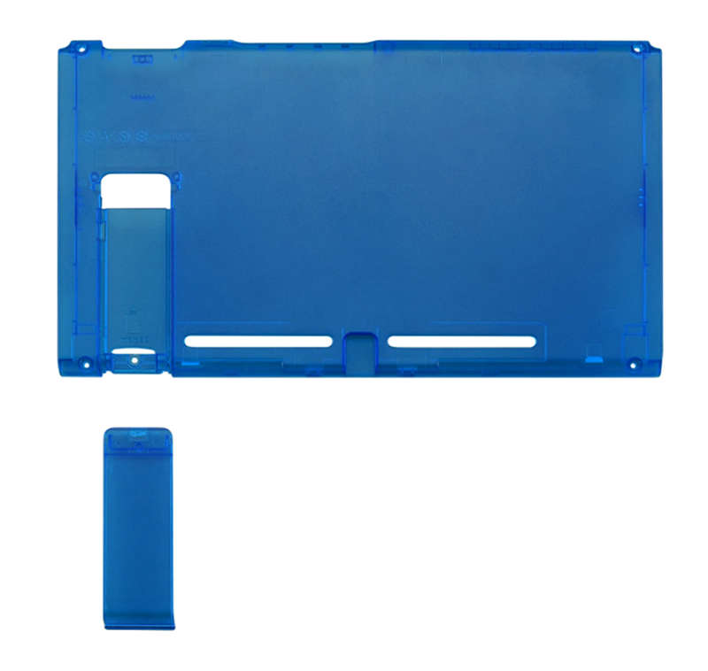NS Switch Console Backplate With Kickstand Transparent Clear Blue