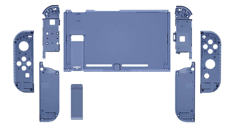 NS Switch Console Full Shell Clear Deep Ocean Blue