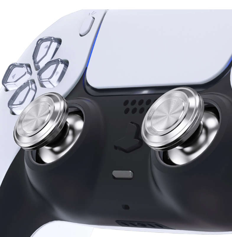 PS5 Dualsense Controller Metal Aluminum ThumbSticks Silver