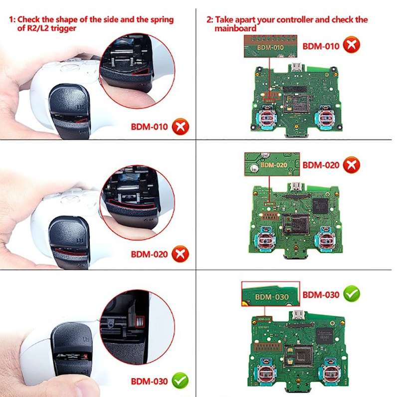 PS5 Dualsense Controller Full Button Set Blue for BDM-030