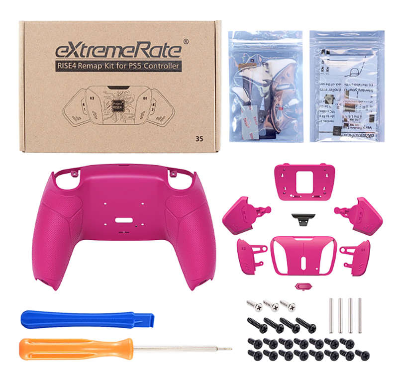 Ps5 Dualsense Controller 4x Back Button Mod Kit Rise4 Rubberized Nova Pink