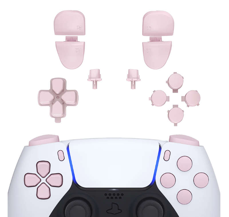 PS5 Dualsense Controller Full Button Set Matte UV Cherry Blossom for BDM-030