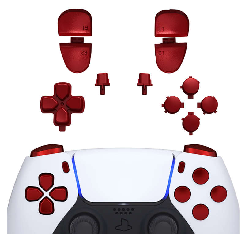 PS5 Dualsense Controller Full Button Set Matte UV Vampire Red for BDM-030