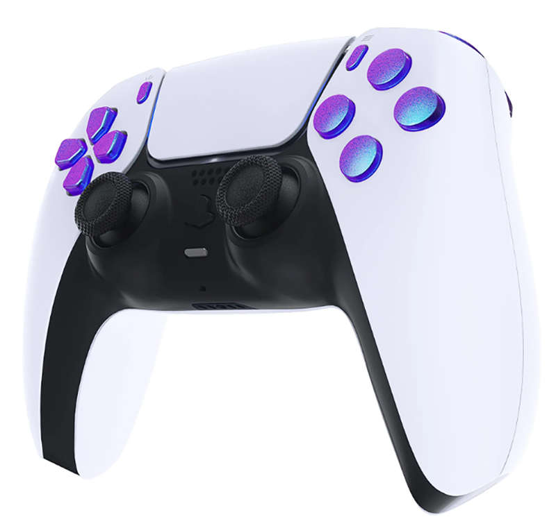 PS5 Dualsense Controller Full Button Set Glossy Chameleon Blue Purple for BDM-030