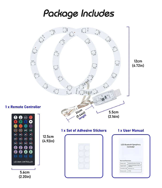 PS5 Console 8-Color Circular RGB Led Light Strip With IR Remote