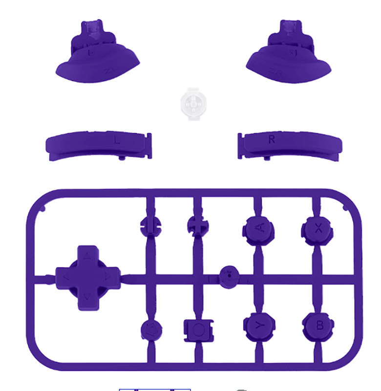 NS Switch Lite 14 Piece Button Kit Matte UV Dark Purple