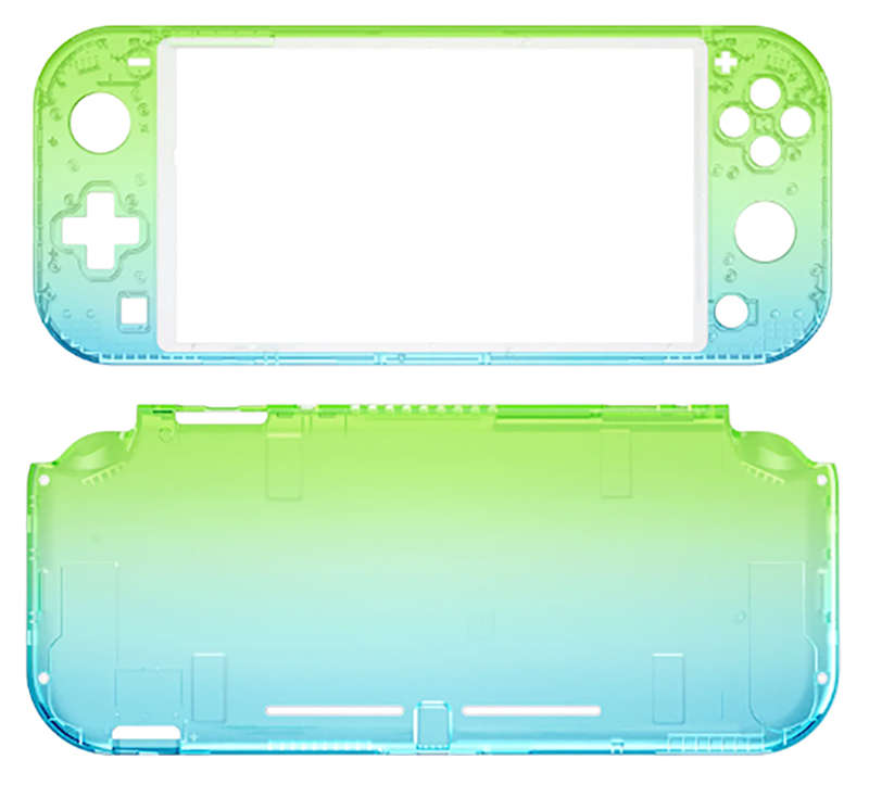 NS Switch Lite Complete Shell Kit Glossy Gradient Translucent Green Blue