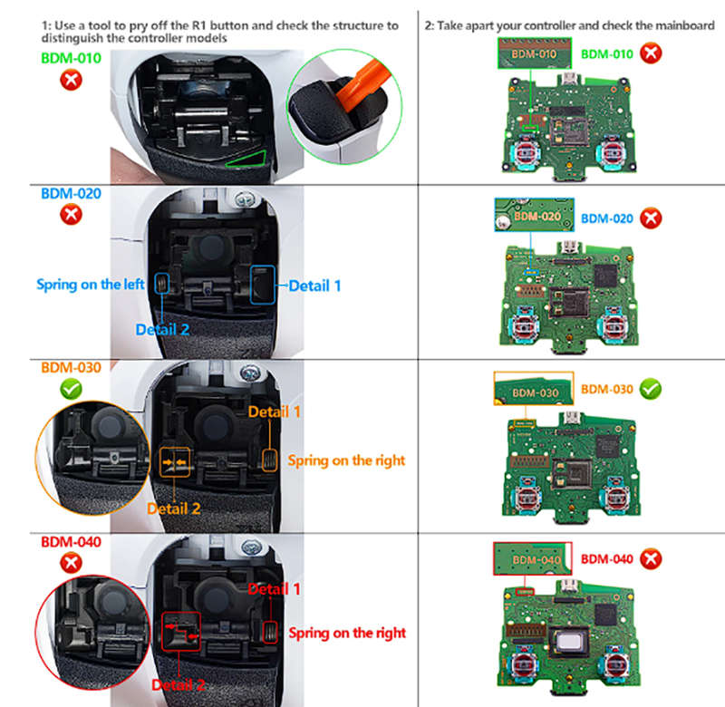 PS5 Dualsense Button Mod Tactile Clicky Upgraded Face Kit BDM-030