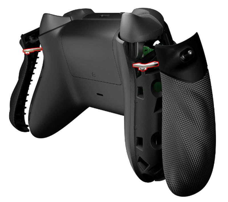 Xbox Series X/S Controller Flexor Diamond Textured Side Rails Grips with Mechanical Clicky Trigge...