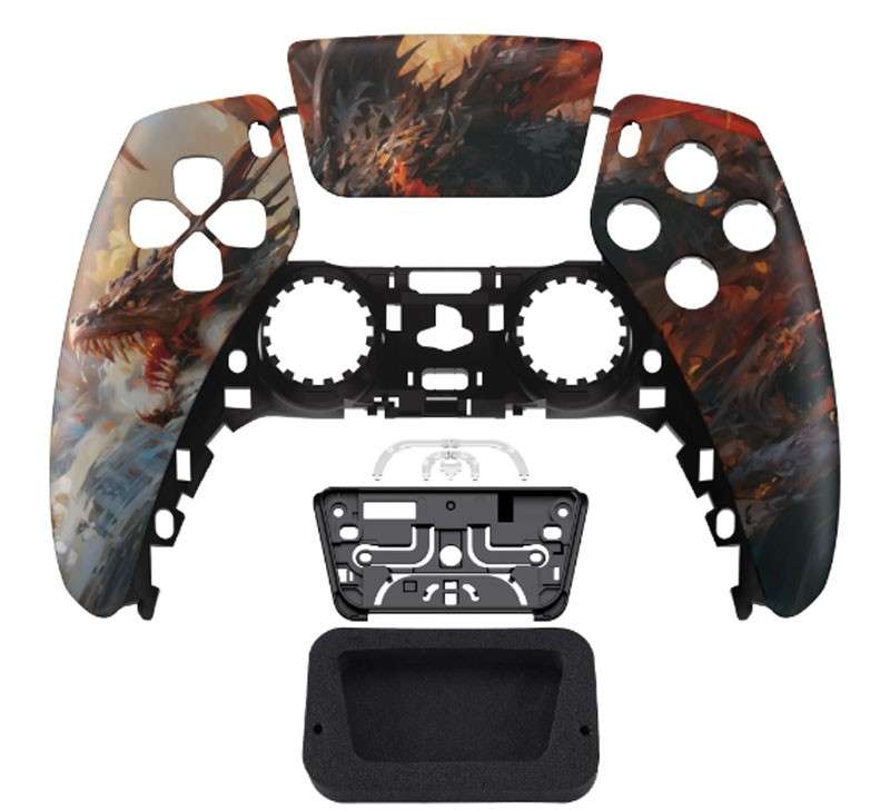 PS5 Dualsense Controller Front Shell With Touchpad Red Dragon