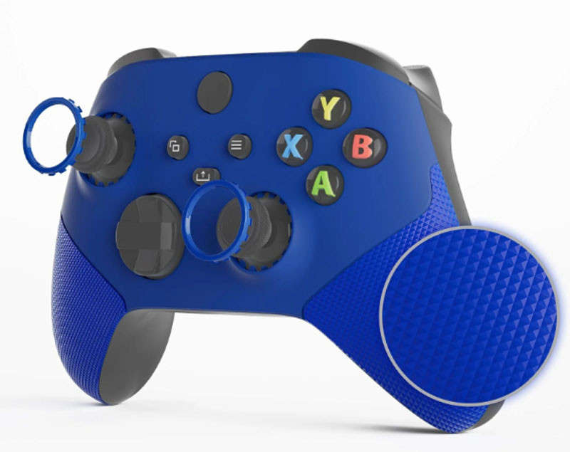 XBOX SERIES S/X Controller Front Faceplate Performance Series Rubber Grip Blue