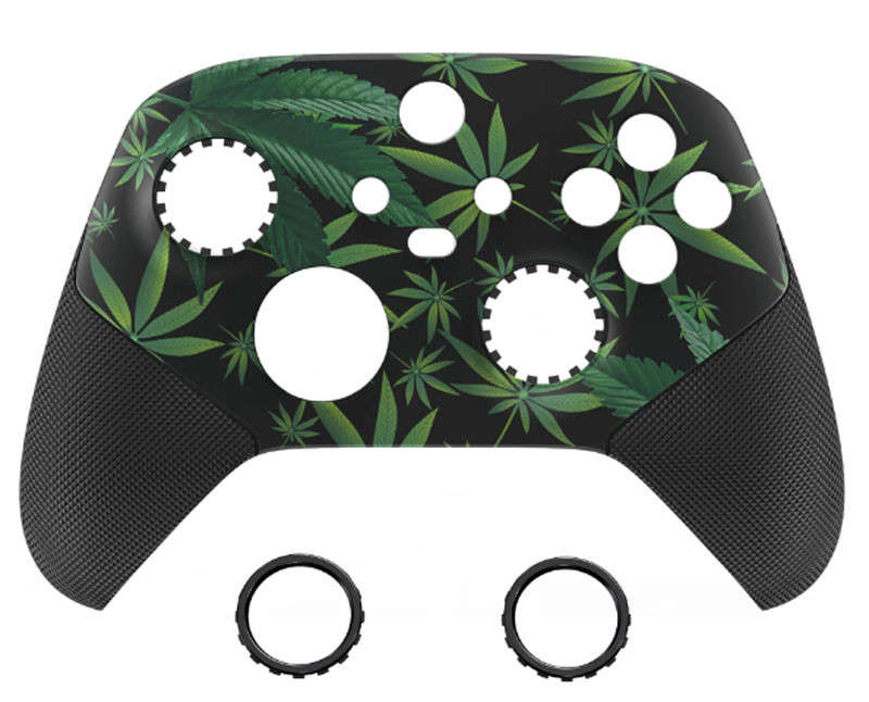 XBOX SERIES S/X Controller Front Faceplate Performance Series Soft Touch Green Weeds with Grips