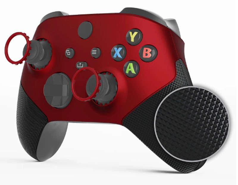 XBOX SERIES S/X Controller Front Faceplate Performance Series Rubber Grip Red