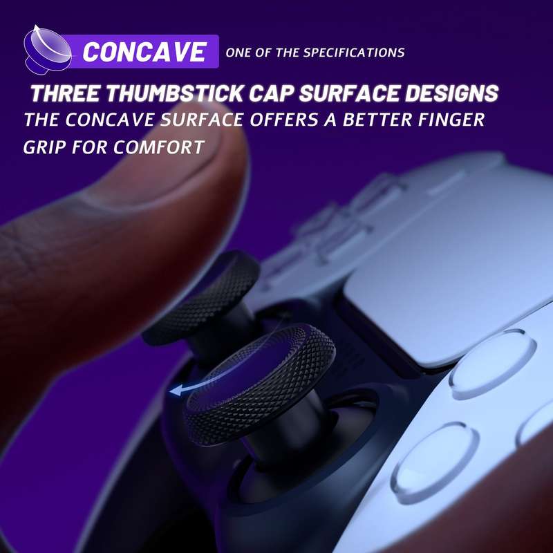 PS5 Dualsense ThumbsGear V3 Ergonomic Swappable Thumbstick Kit Black