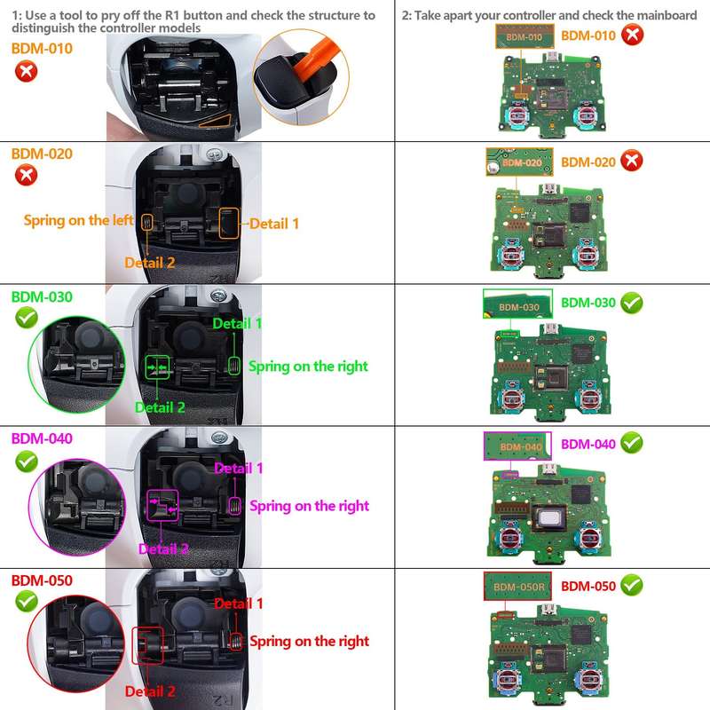PS5 Dualsense Button Mod Tactile Clicky Upgraded Face Kit BDM-030/040/050