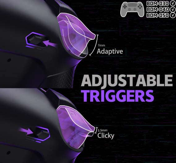 Ps5 Dualsense Controller NEW Plus MAX Edition Back Button Mod Kit Rise4 Rubberized Black for BDM-...