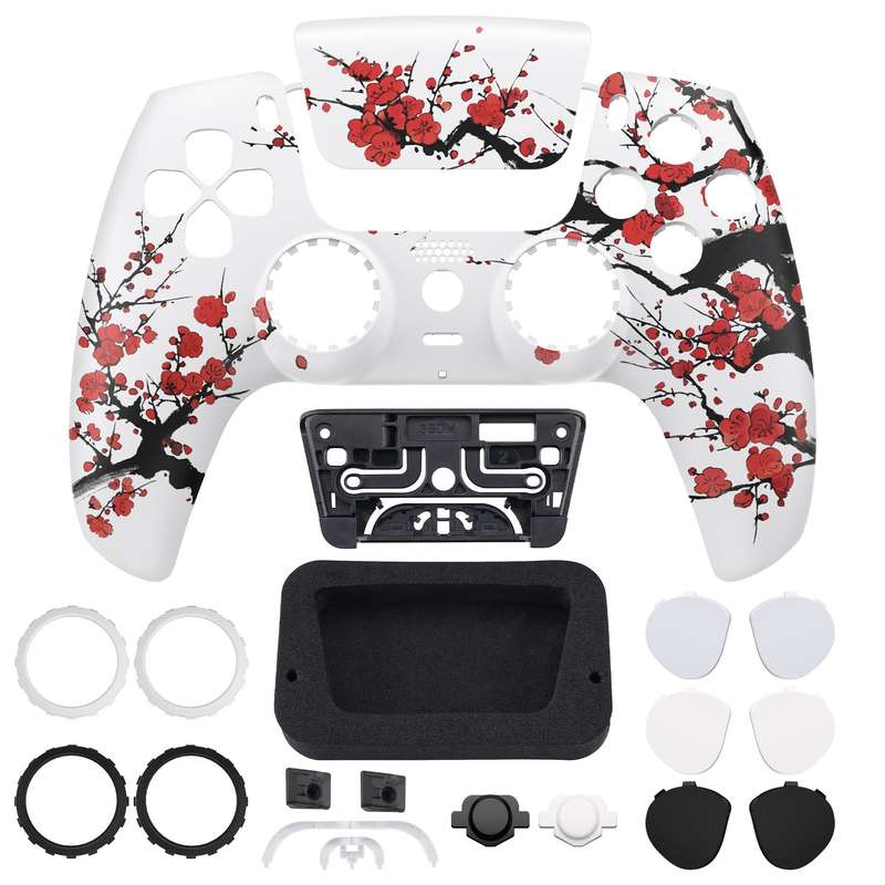 PS5 Dualsense Controller Front Shell With Touchpad Winter Blossom