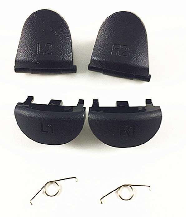 PS4 DS4 Metal Trigger set R1L1 R2L2 with Springs Metallic Grey