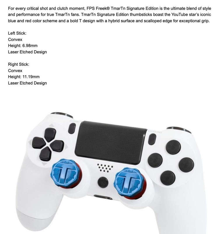 PS4 Controller Raised Thumbstick FPS TMarTn Analog Extenders SKY BLUE