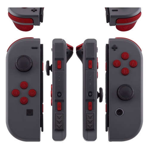 NS JoyCon Soft Touch 16 piece Button Kit Soft Touch Vampire Red