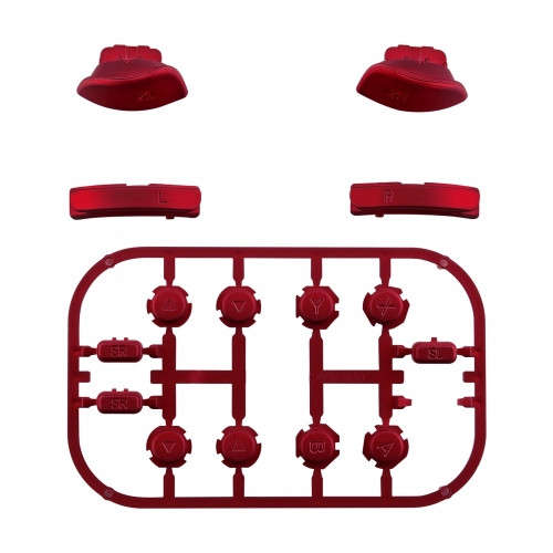NS JoyCon Soft Touch 16 piece Button Kit Soft Touch Vampire Red