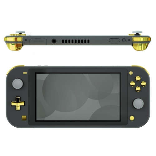 NS Switch Lite 14 Piece Button Kit Glossy Chrome Gold
