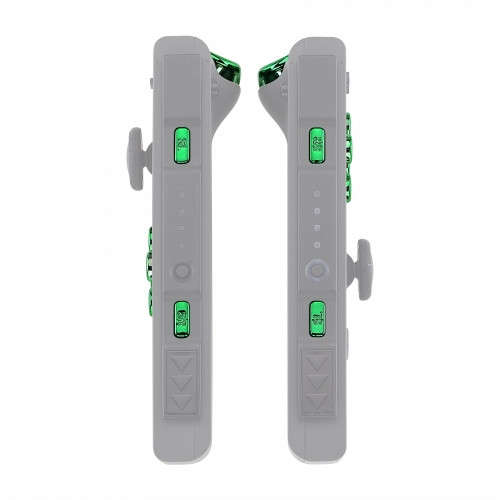 NS JoyCon Chrome 16 piece Button Kit Glossy Chrome Green