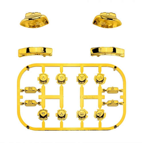 NS JoyCon Chrome 16 piece Button Kit Glossy Chrome Gold