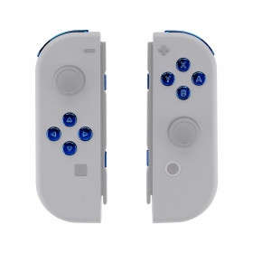 NS JoyCon Chrome 16 piece Button Kit Glossy Chrome Blue