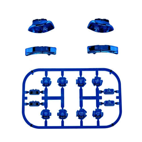 NS JoyCon Chrome 16 piece Button Kit Glossy Chrome Blue