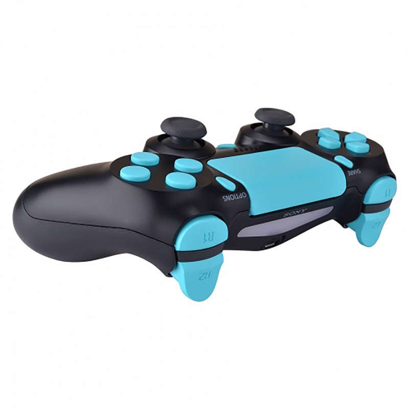 Dualshock 4 DS4 V2 Controller Button Set Soft Touch Heaven Blue with Touchpad Cover