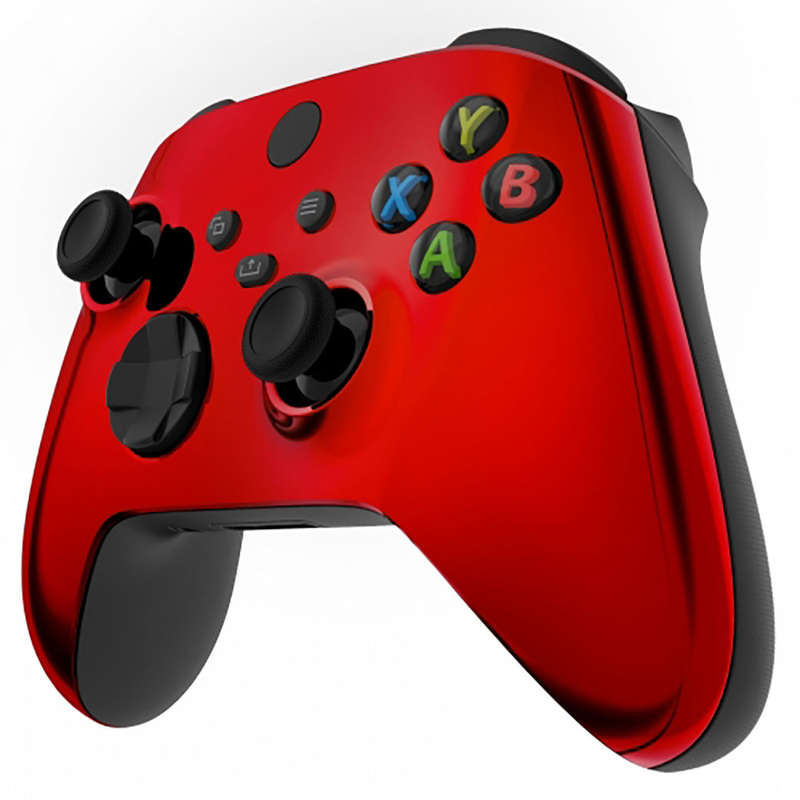 XBOX SERIES S/X Controller Front Faceplate Chrome Series Glossy Chrome Red