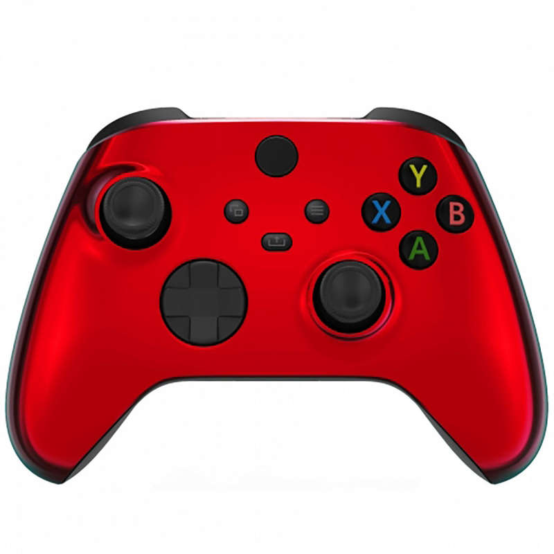 XBOX SERIES S/X Controller Front Faceplate Chrome Series Glossy Chrome Red