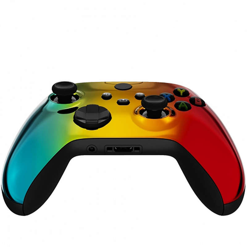 XBOX SERIES S/X Controller Front Faceplate Chrome Series Glossy Chrome Gradient Green Gold Red