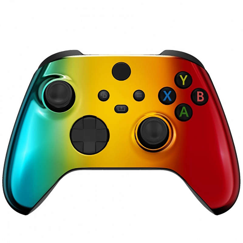 XBOX SERIES S/X Controller Front Faceplate Chrome Series Glossy Chrome Gradient Green Gold Red